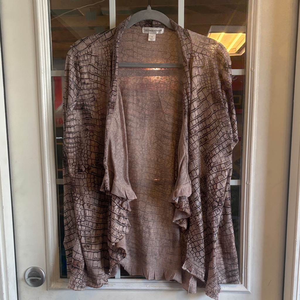 Christopher Banks Crocodile Pattern Cardigan Brown